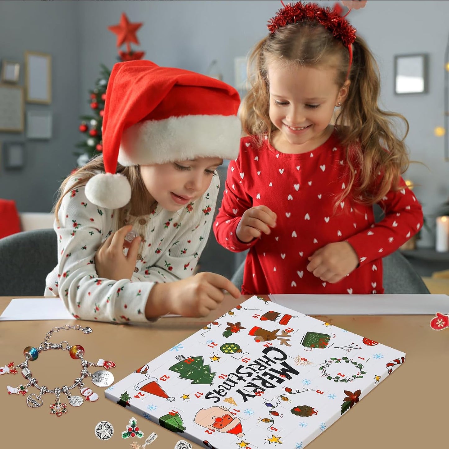 Regine Switzerland Christmas Advent Calendar Bracelets - 24-Day DIY Jewelry Making Kit for Women