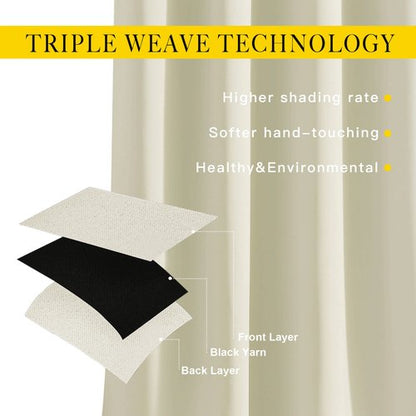 NICETOWN Beige Room Darkening Bedroom Curtains 96 inches Long, Grommet Thermal Insulated Room Darkening Window Treatments Sound Reducing for Living Room, W46 x L96, 2 Panels
