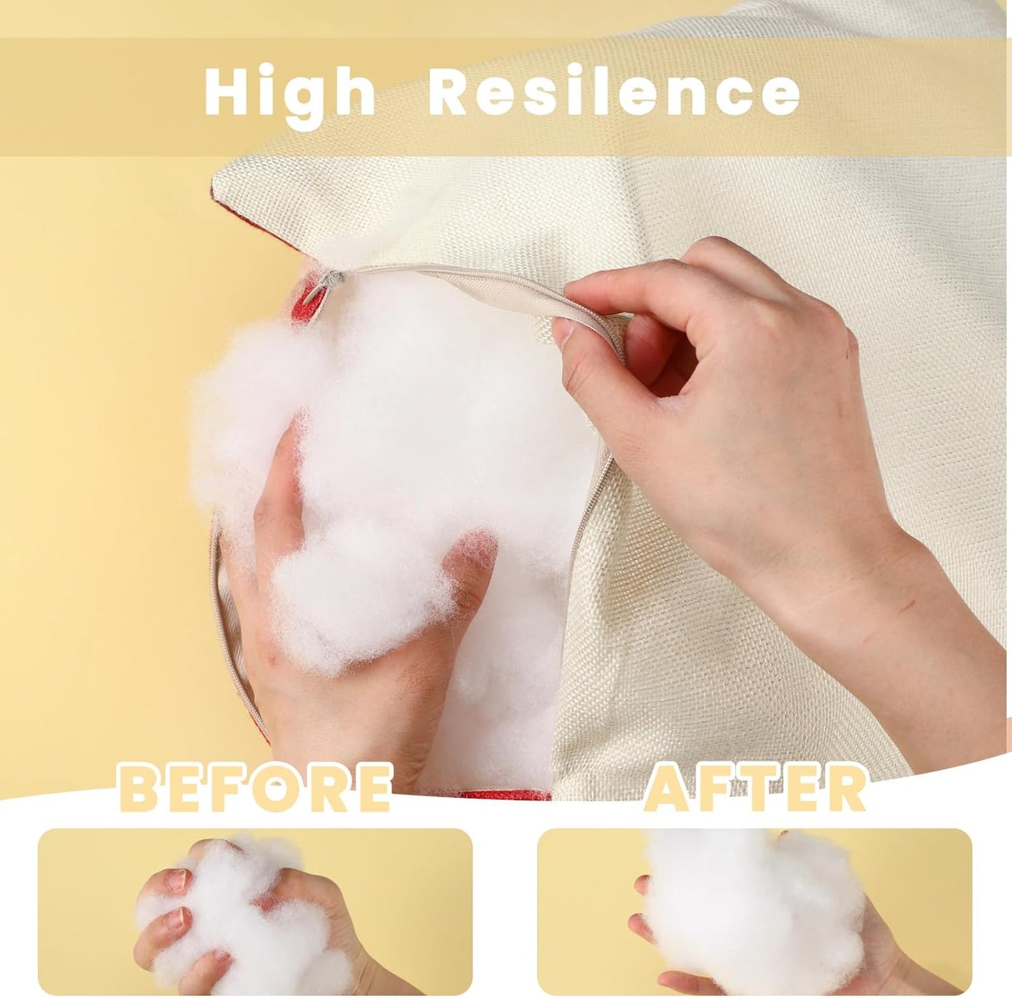 Woanger Polyester Polyfill Stuffing - 8.8 Pounds of Soft, High-Resilience Fiber for Crafts & Home Decor