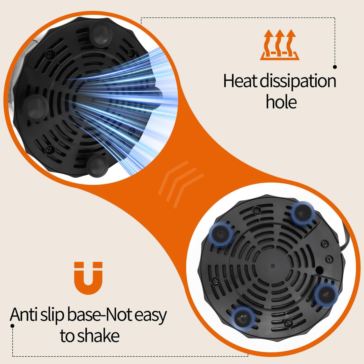 Skiennix 900W Blender - Personal Smoothie Maker with 3 Portable Cups for Juices & Frozen Drinks