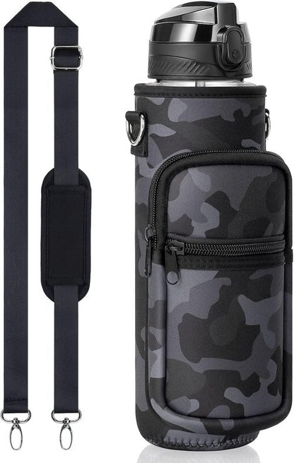 Fimibuke 32 oz Water Bottle - BPA-Free Leakproof Sport Bottle with Straw & Insulated Sleeve | Perfect Gift for Active Lifestyle