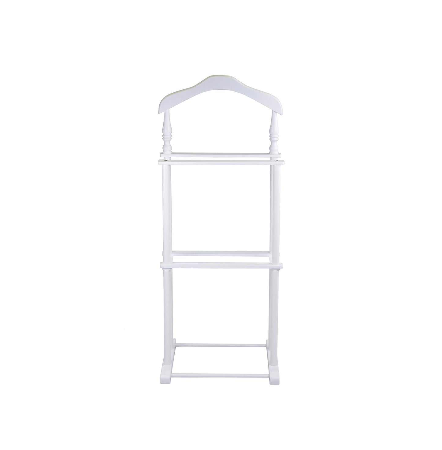 Proman Products Sakura Twin Valet with Wooden Hanger, Trouser Bar & Tie Bar, White