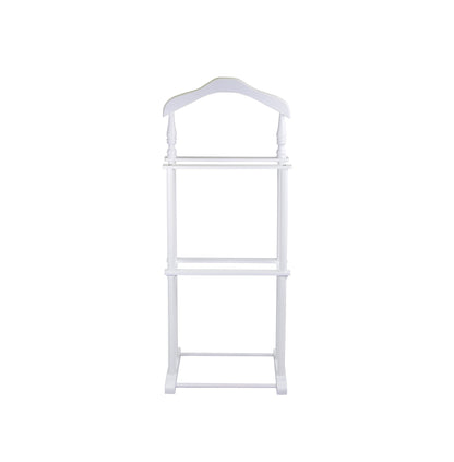 Proman Products Sakura Twin Valet with Wooden Hanger, Trouser Bar & Tie Bar, White