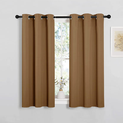 NICETOWN Blackout Curtains - Noise Reducing & Draft Blocking | 84-Inch Length, 2 Panels in Gold Brown