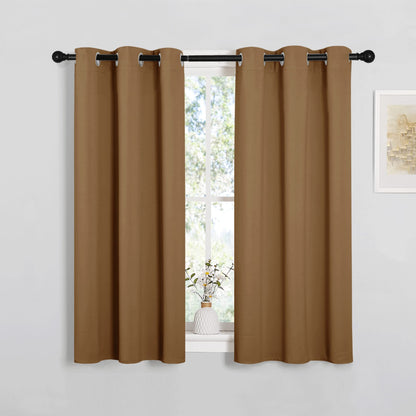 NICETOWN Sleek Blackout Curtains 84 inches Length for Windows, Noise Reducing and Block Draft Panels for Door Doorway Laundry Office Luxury Decor Theme (2 Panels, Gold Brown, W34 x L84 -Inch)
