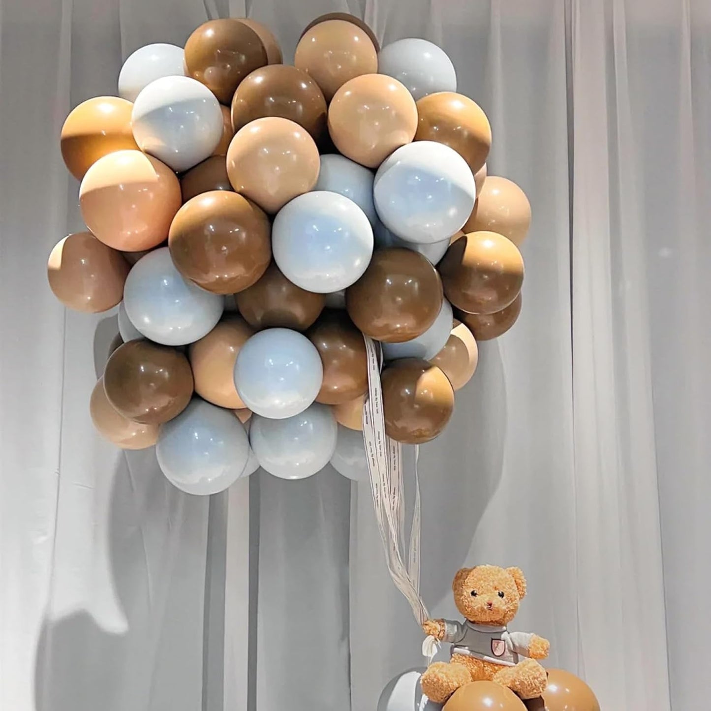 Voircoloria Tan Balloon Garland Kit - 130pcs Light Brown Latex Balloons in Various Sizes for Parties & Events