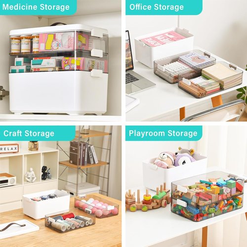 Homaigie Extra Tall 3-Tier Medicine Cabinet Organizer - Portable Storage Box with Leather Handle for Home & Travel