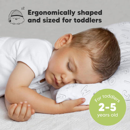 My Little Dreamy Toddler Pillow - Organic Cotton Travel Pillow with Soft, Breathable Pillowcase | 13x18 Inches for Ages 2-5