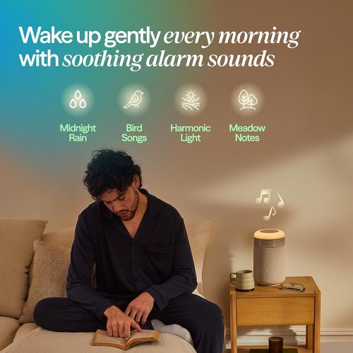 BLUEAIR Air Purifier & Sunrise Alarm Clock - HEPA HEPASilent™ Technology, USB-C, Mini Design for Natural Sleep