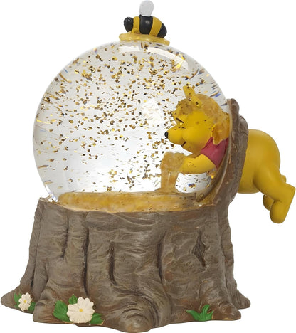Pooh Bear Musical Snow Globe - Collectible Honey Scene Figurine with Wind-Up Music Box | 5.5 Inch Resin & Glass Decoration