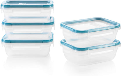 Snapware Food Storage Containers Set - 5-Pack Leakproof & Airtight 3-Cup Tupperware | BPA-Free, Microwave Safe
