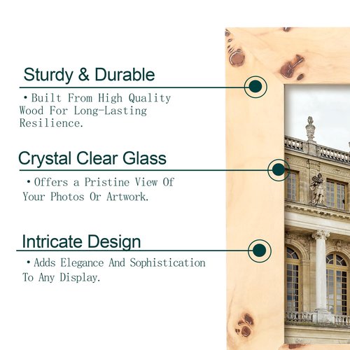 Concepts Set Of 4-4x6 Burl Wood Picture Frames - Natural Wood Finish Picture Frames for Family Photos - Elegant Wallhung Decor in Bulk