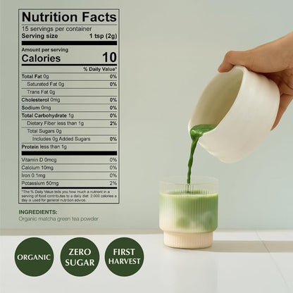 Encha Matcha - Organic Ceremonial Grade Matcha Powder | First Harvest Japanese Green Tea (30g/1.06oz)