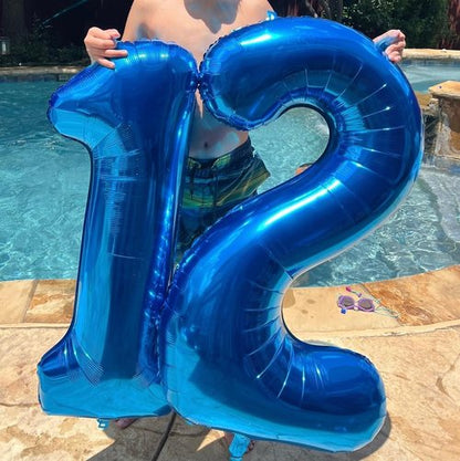 40-Inch Dark Blue Foil Number 10 Balloon - Perfect Birthday Decorations for Men & Women