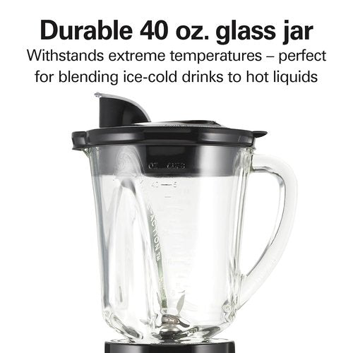 Hamilton Beach Blender & Food Processor Combo - 700W Power, 40oz Glass Jar, Gray & Black