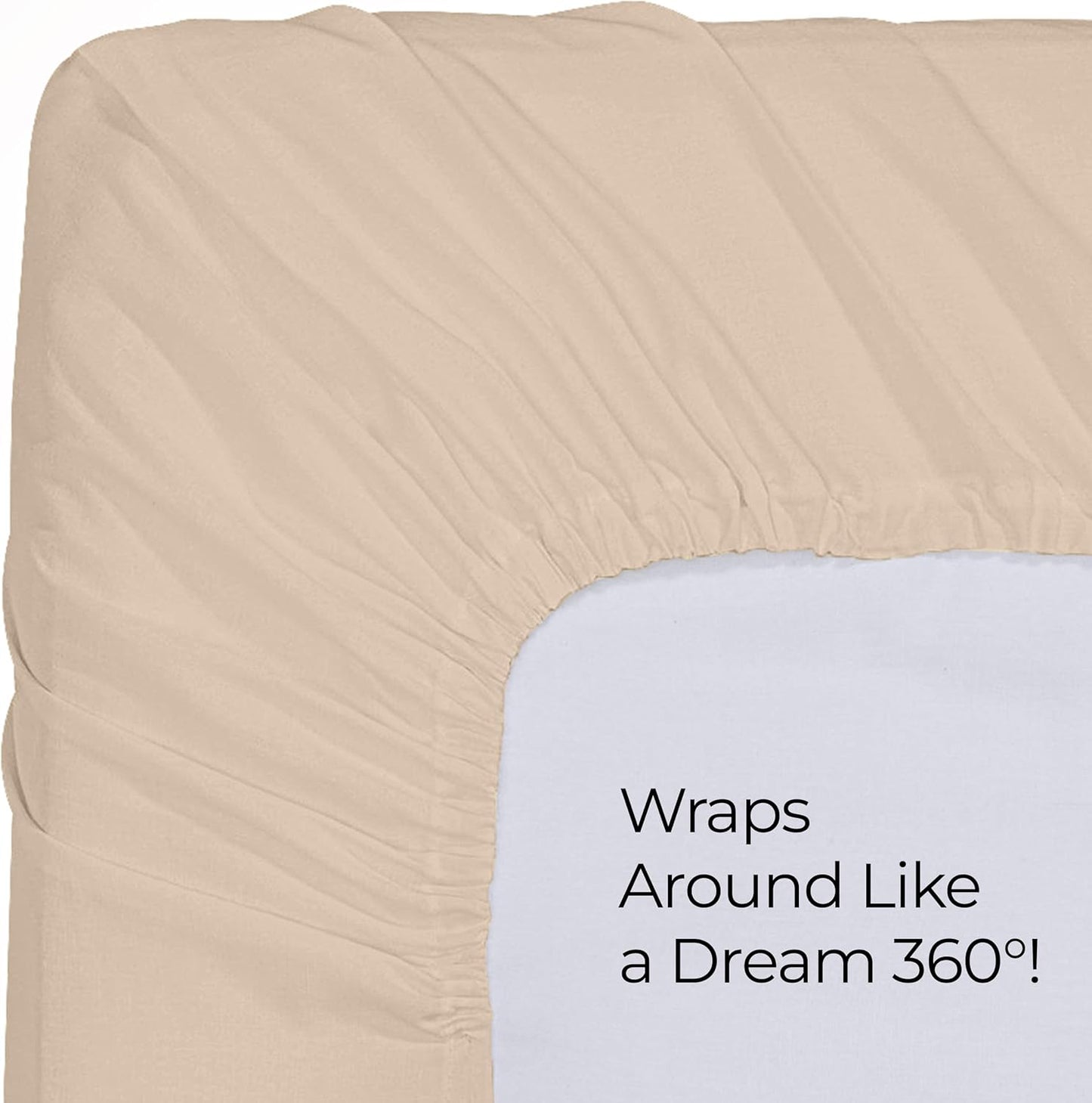 Utopia Bedding King Fitted Sheet - Soft Microfiber - Deep Pocket - Fade Resistant - Easy Care (Beige)
