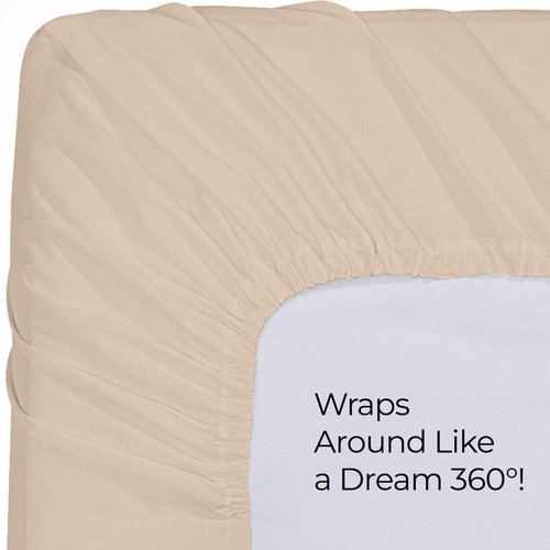 Utopia Bedding Full Fitted Sheet - Bottom Sheet - Deep Pocket - Soft Microfiber - Shrinkage and Fade Resistant - Easy Care -1 Fitted Sheet Only (Beige)
