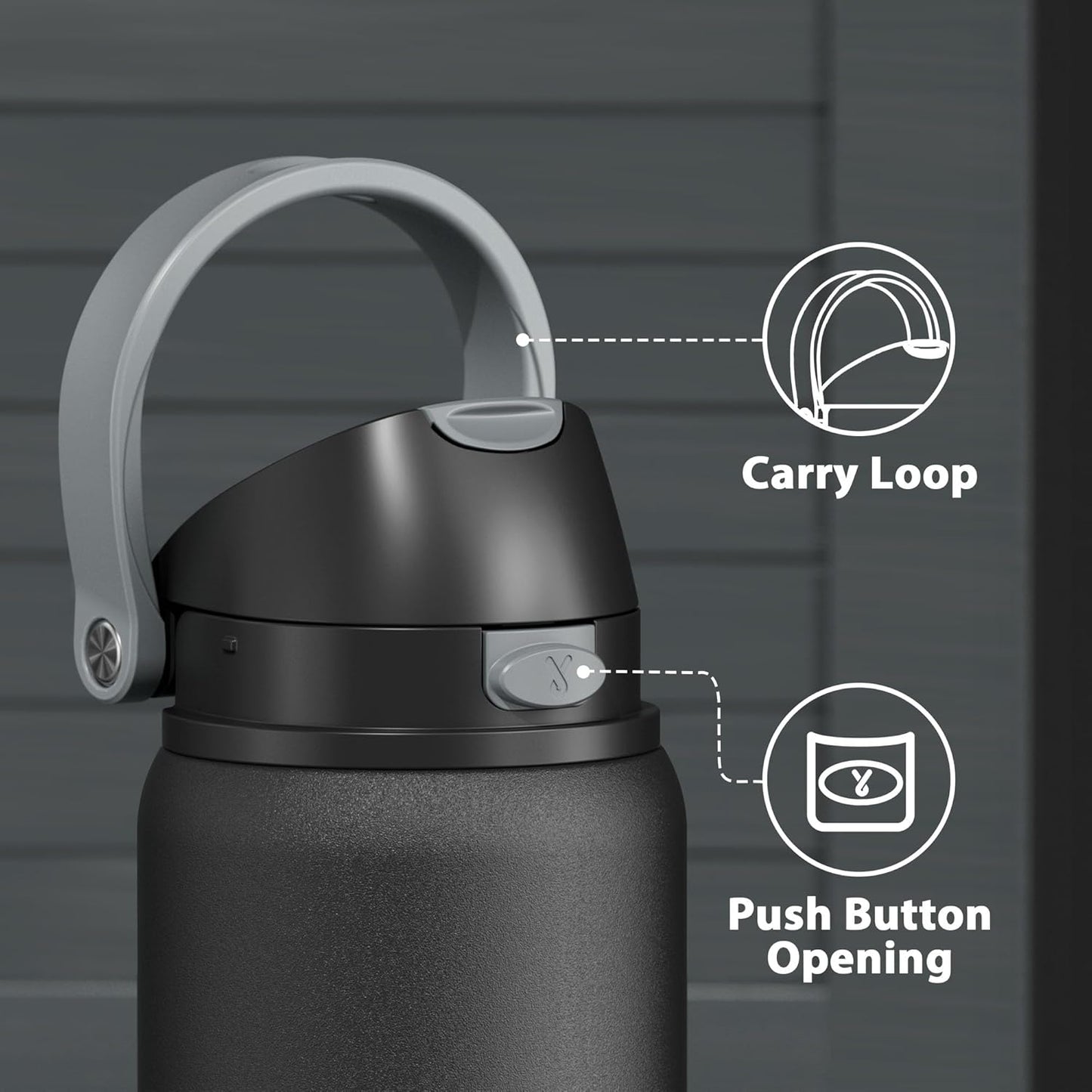 Meoky Stainless Steel Insulated Water Bottle - 32 oz, 2-in-1 Straw & Spout Lid, Leak Proof, BPA-Free