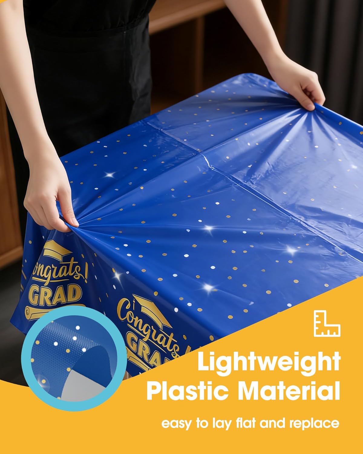 Niuara Blue Plastic Tablecloth - 4 Pack 54" x 108" Disposable Covers for 6FT Tables | Perfect for Parties & Gatherings