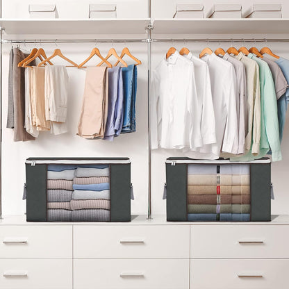 Budding Joy 90L Large Storage Bags & 40L Clear Zippered Bags - Perfect for Organizing Clothes