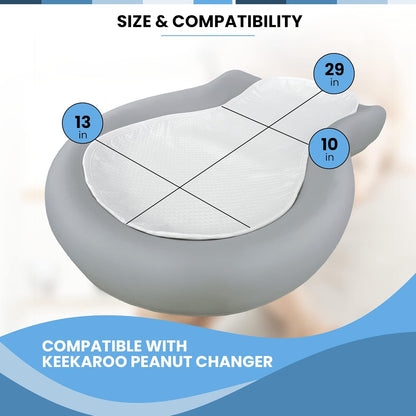 Skiennix Changing Pad Liner - Super Soft & Waterproof for Peanut Shaped Pads | 3 Pack