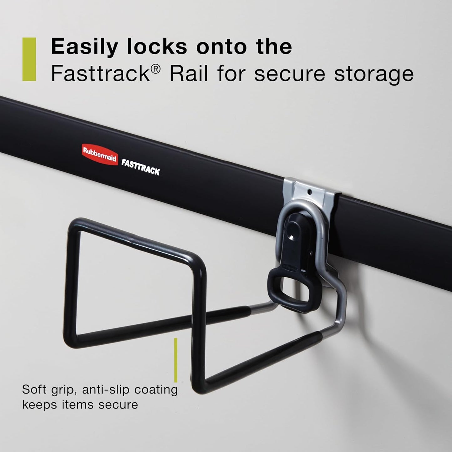 Rubbermaid Garage Hose Hook - Wall Mounted Storage System Holds Up to 50 Pounds | Satin Nickel Finish