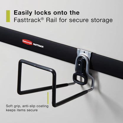 Rubbermaid Garage Hose Hook - Wall Mounted Storage System Holds Up to 50 Pounds | Satin Nickel Finish