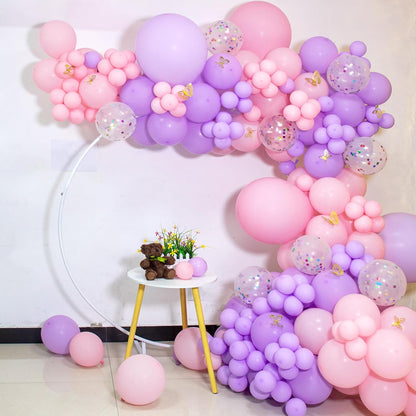 Skiennix 100 Pack 12-Inch Pink & Purple Latex Balloons | Perfect for Girls' Birthday & Baby Shower Decor