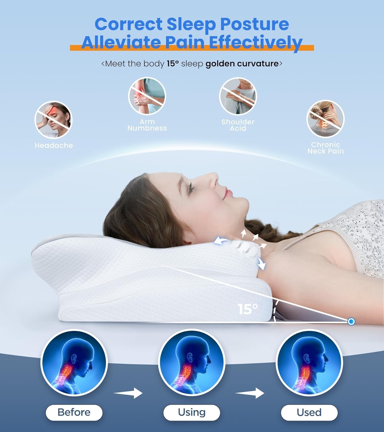 Ultra Pain Relief Cooling Pillow - Adjustable Ergonomic Memory Foam for Neck Support | Cozy Orthopedic Design