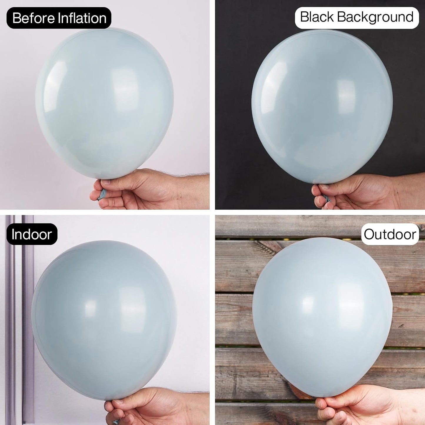 PartyWoo White & Pale Aqua Balloons - 280 Pack for Stunning Celebrations