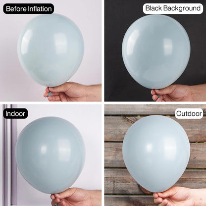 PartyWoo White & Pale Aqua Balloons - 280 Pack for Stunning Celebrations