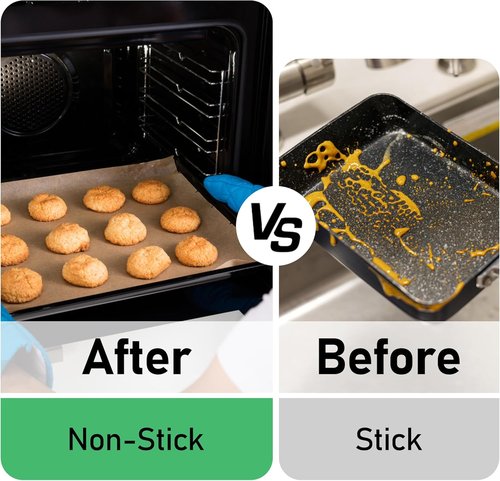 EcoDispose Non-Stick Parchment Paper Baking Sheets - Half Pan Liners, Unbleached, 12-3/16" x 16-3/8", 500 PCS