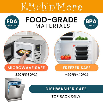 Skiennix 38oz Meal Prep Containers - Extra Large, Thick, Reusable & BPA-Free | 30-Pack, Microwave Safe