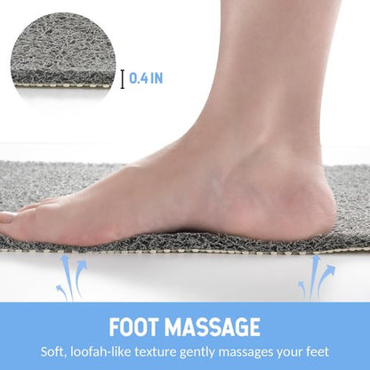 Hargiis Non-Slip Bathtub Mat, 2 Pack Anti Slip Shower Mat, Fast Drying Bathtub Mats, Foot Scrubber Mat, Anti Slip Mat for Tub, Floor, Bathroom, Kitchen, Home, Hotel (Grey 24"×16"+24"×16")
