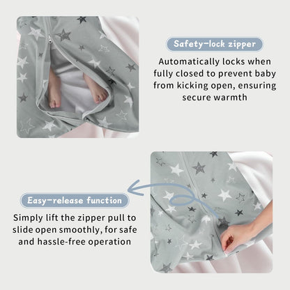 Skiennix Baby Sleep Sack | 100% Cotton Wearable Blanket for 6-12 Months | 3-Pack Lightweight Design