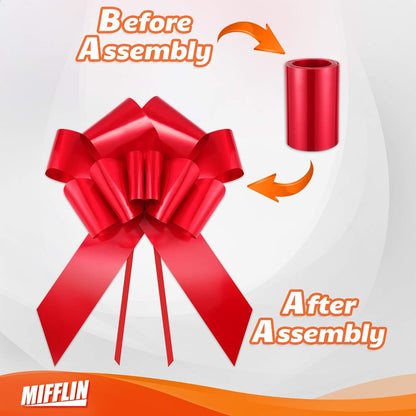 Mifflin-USA Big Car Bow - Matte Red 30 Inch Gift Bow for Car Decor | Perfect for Birthdays & Christmas