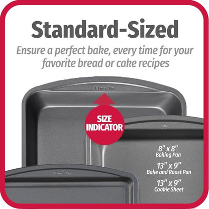 Goodcook 3-Pack Baking Pan Set - Includes 8x8, 13x9 Bake Pan & 13x9 Cookie Sheet