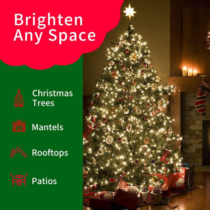 Ultra-Bright Mini Lights - 100L Warm White String Lights | 19.6Ft Indoor/Outdoor Holiday Decor
