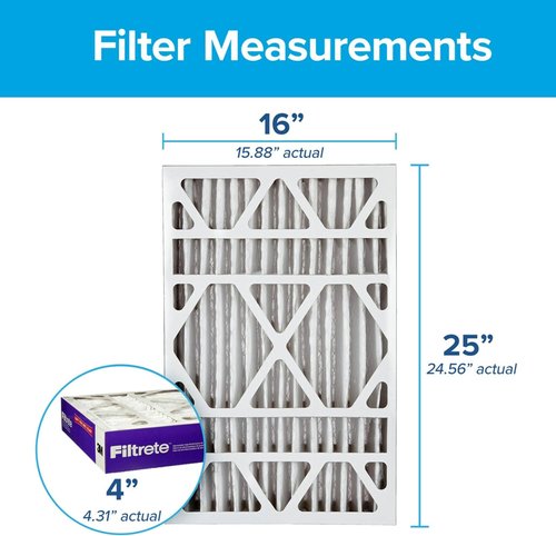 Filtrete 16x25x4 Air Filter - MERV 12 Certified for Asthma & Allergy Relief | 2-Pack, Fits Lennox & Honeywell
