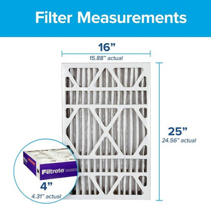 Filtrete 16x25x4 Air Filter - MERV 12 Certified for Asthma & Allergy Relief | 2-Pack, Fits Lennox & Honeywell