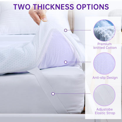 MUXHOMO 2 Inch 7-Zone Full Mattress Topper, Egg Crate Foam Mattress Topper Full Size for Back Pain, Lavender Cooling Gel Infused Bed Pad, CertiPUR-US and Oeko-TEX Certification (54"×75")