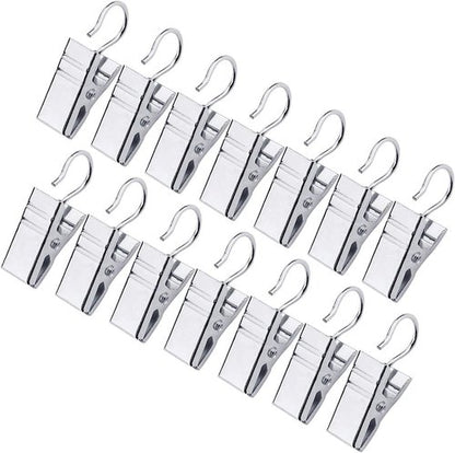 JANYUN Heavy-Duty Metal Curtain Clips - 120 Pack for Home, Party, and Art Display - Silver