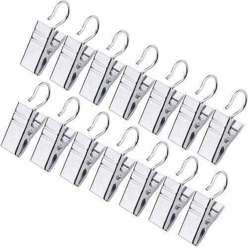JANYUN Heavy-Duty Metal Curtain Clips - 120 Pack for Home, Party, and Art Display - Silver