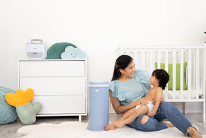 Ubbi Steel Diaper Pail, Odor Locking, No Special Bag Required, Award-Winning, Registry Must-Have, Cloudy Blue