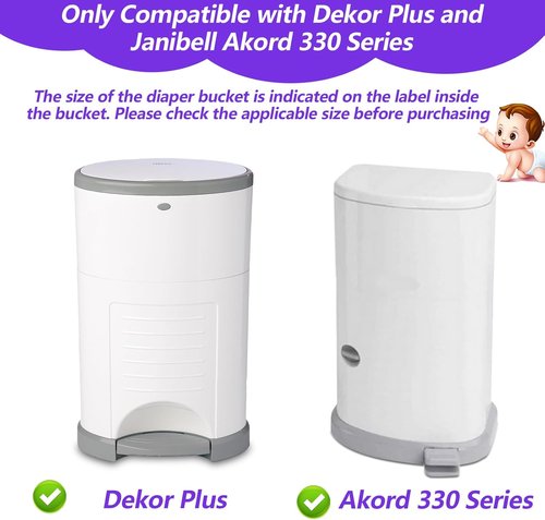 Diaper Pail Refills Bags 4 Pack Compatible with Dekor Plus Diaper Pail Liners Diaper Refill Liners Holds up to 2320 Diapers