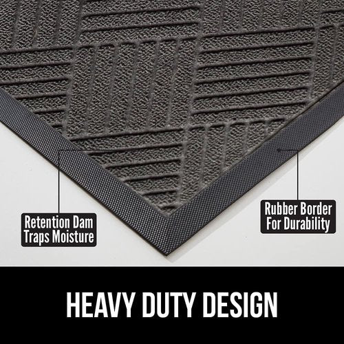 Gorilla Grip All-Season Doormat & Magnetic Screen Door Bundle - Heavy Duty Mesh, Gray Diamond, 17x29 in & 38x82 in