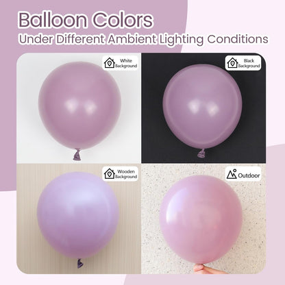 Skiennix Dusty Purple Balloon Set - 120 Pieces in 5-18 Inch Sizes for Boho Bridal & Baby Shower Decor