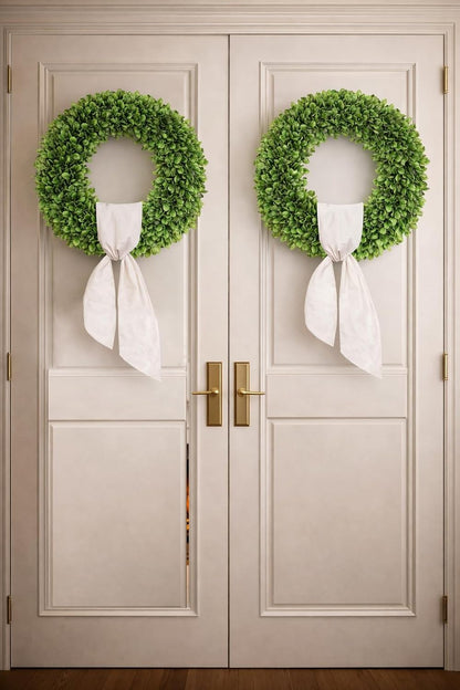 Regine Switzerland 20-Inch Artificial Boxwood Wreath - Versatile Greenery for All Seasons, Perfect for Home Decor