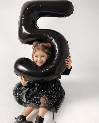 Black Number 60 Balloon - 40 Inch Giant Foil Balloon for 60th Birthday Party Decorations