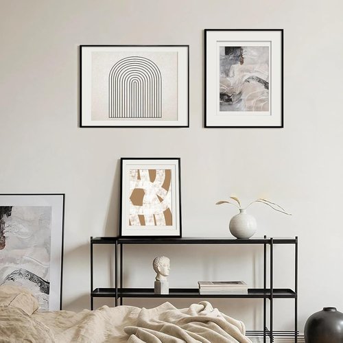 Egofine Aluminum Picture Frame - Versatile 8x10 Display with Mats for 4x6/5x7 Photos - Black